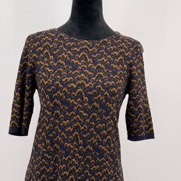 Ann Taylor Sweater Dress Womens‎ XS Knit Dress Abstract Midi Old Money Dark Prep - Picture 5 of 8